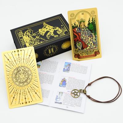 New Witch Waite Gold Foil Tarot Tarot Bronzing Color Printing Plastic PVC Waterproof Board Game