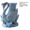 Decorative Water Plant Carving 3D Printed Swan Vase with Lotus Relief Elegant Flower Vase Desktop Romantic Bedroom Accessories Organizer for Living