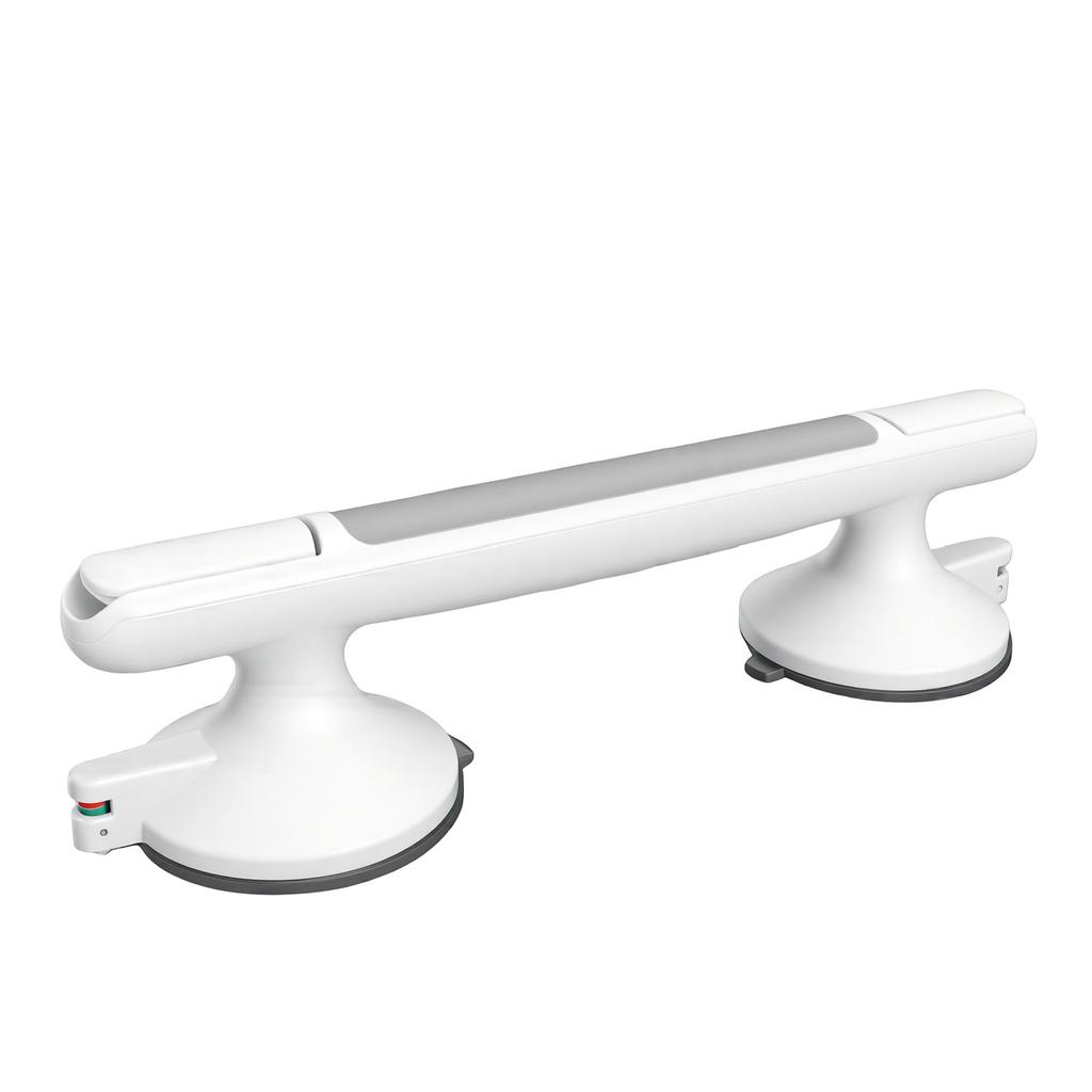 2 Pcs Shower Grab Bar No Drilling Non Slip Suction Cup Handicap Shower Safety Bar Gray