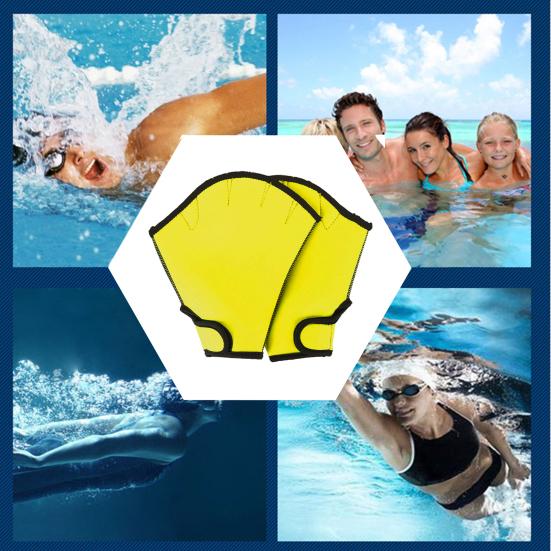 1 paire de gants palmés de natation, entraînement de résistance à l'eau pour hommes et femmes débutants, Fitness aquatique, plongée, palmes à main, pagaies, équipement de nageur