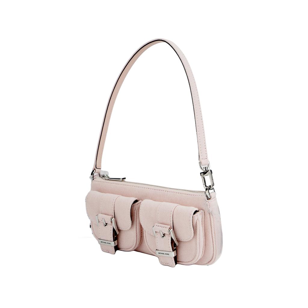 Michael Kors Zoe Metal Buckle Flap Pocket Fabric Tote Bag Small Women Handbags Light-Pink 32S5SZCU1C-653