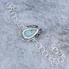 Aquamarine Gemstone Handmade 925 Sterling Silver Bracelet 7-8" M-2722