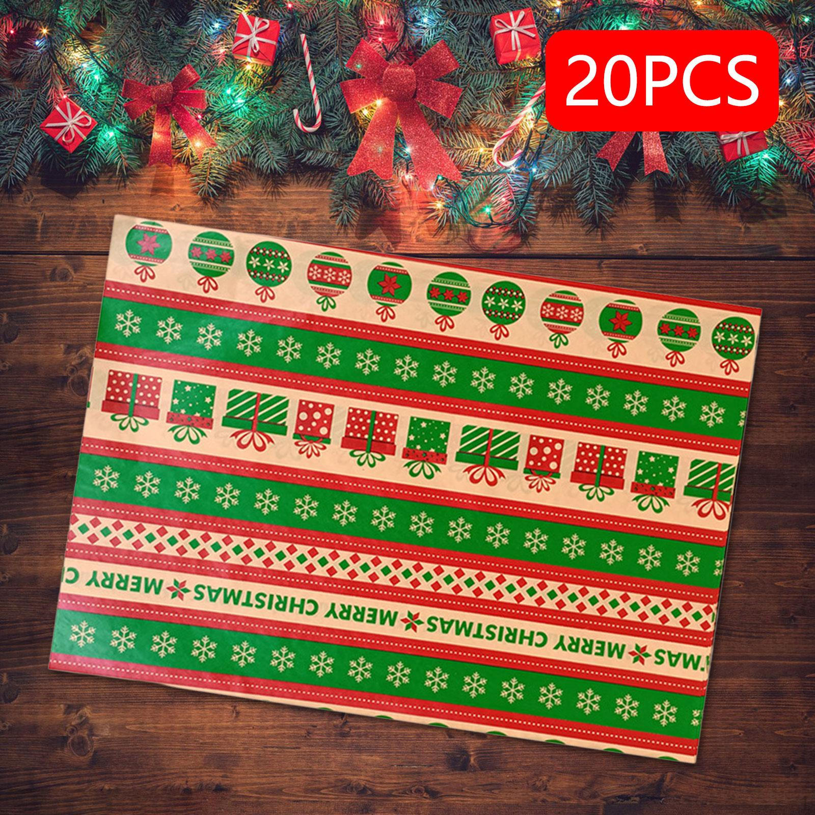 

Упаковка из 20 праздничных подарочных упаковочных бумаг для рождественских подарков и букетов Snowflake