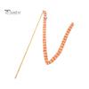 Interactive Cat Stick Toy Playing Teaser Wand with Crisp Bells Scratch-Resistant Bite-Resistant Cute Cartoon Relieve Boredom Soft Cat Tease Stick