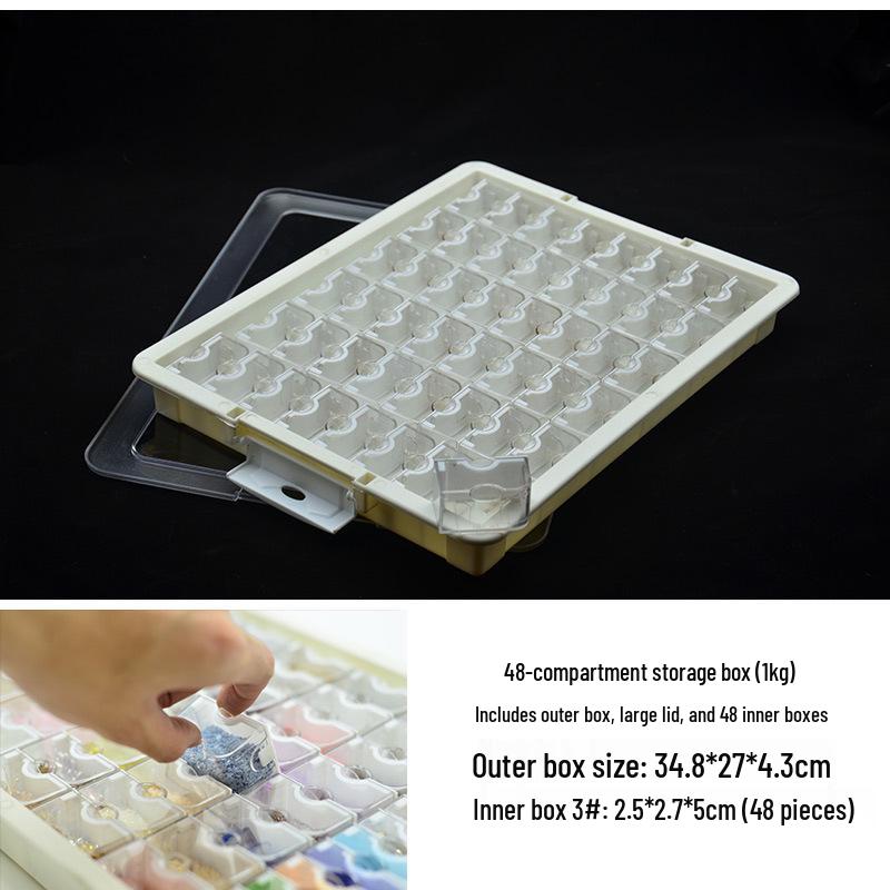 Glass Seed Bead Organizer: 64-Compartment Transparent DIY Jewelry Storage Box