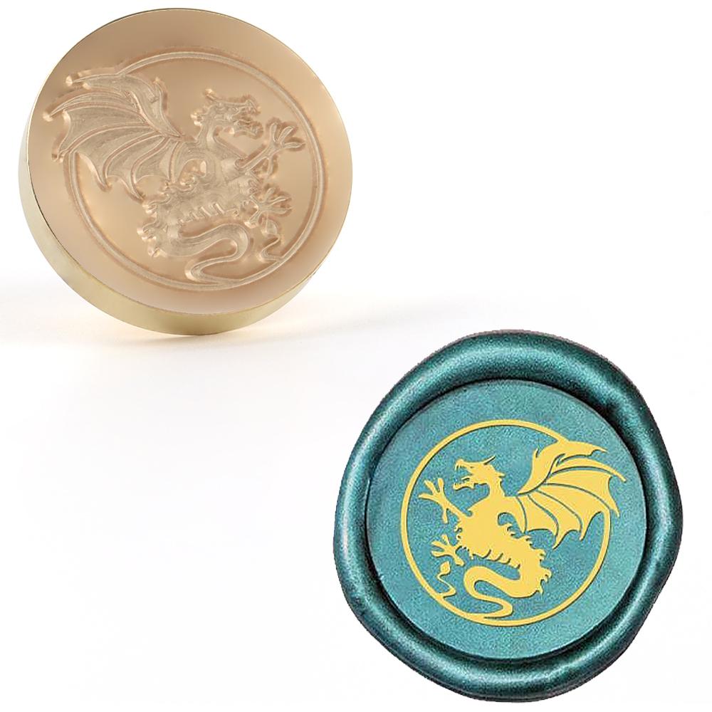 Bear, Dragon,Phoenix Wax Seal Stamps Brass Head 0.98" Removable Round Wax Sealing Stamp Heads For Decorating Wedding Invitation