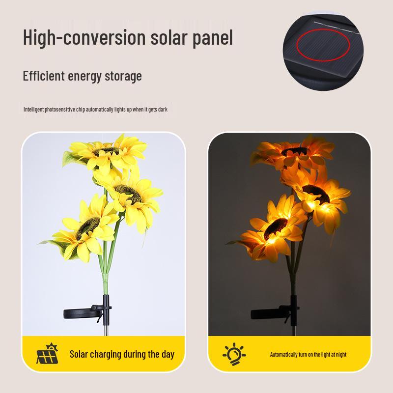 Sunflower Solar Waterproof Garden Stake Lights - Luminous Lawn and Landscape Flower Lights