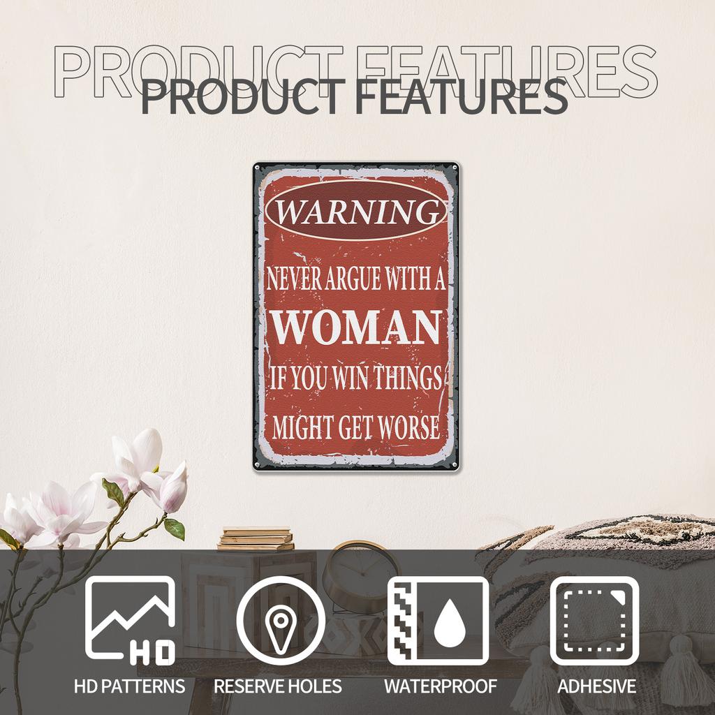 Funny Vintage Foam Wall Art, Antique Metal Tin Plate, Suitable for Home Kitchen Garden Bedroom Bar Bathroom Cafe Decoration