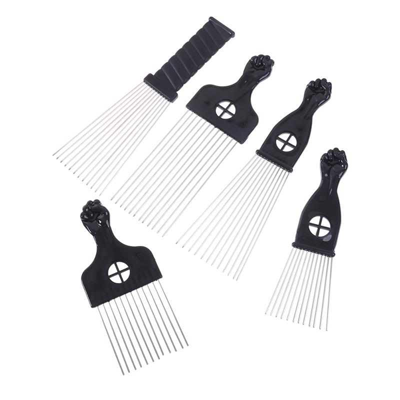 Schwarze Faust Afro Metallkamm Afrikanischer Haarkamm Bürste Salon Frisur Styling Werkzeug