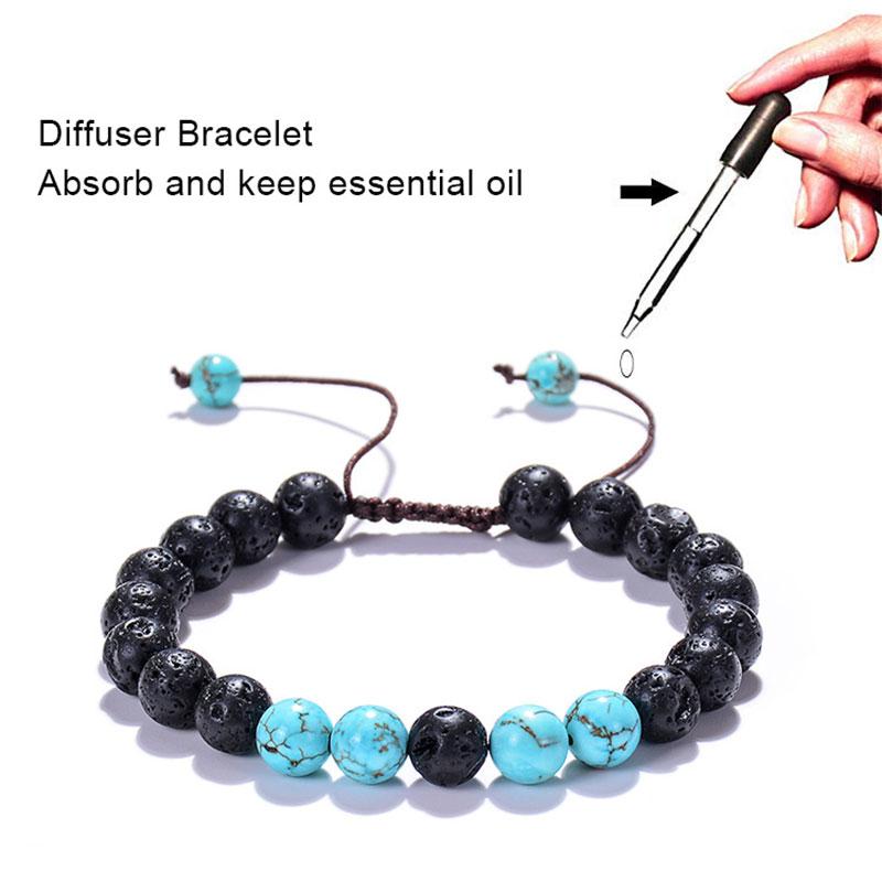 Black Lava Stone Crown Charm Tiger Eye Beads Bracelet For Men Women Braided Bracelets Handmade Adjustable  Pulseira