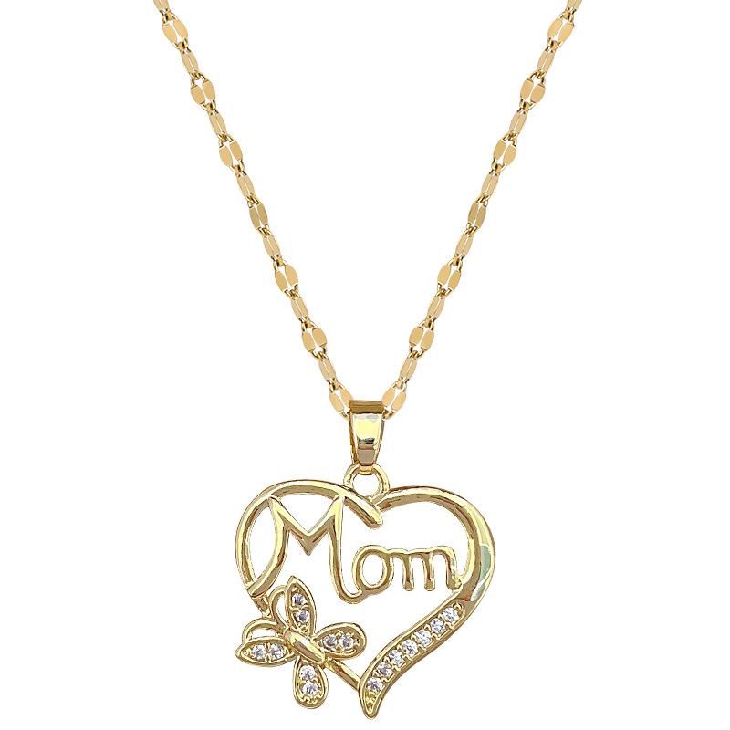 Liebe Schmetterling Leichter Luxus Temperament Wunderschöne Voll-Diamant-Halskette Damen Vielseitige Schlüsselbeinkette Titanstahlkette