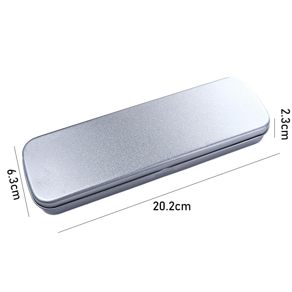 Kids Silver Single Layer Student Pen Box Pencil Box Stationery Box Pencil Storage Box Pencil Case