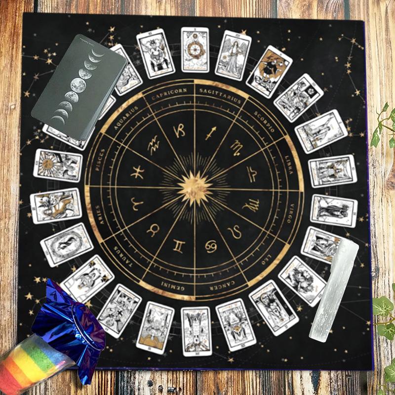 Tarot Tablecloth Tarot Cards Moonlight Flower Tablecloth Butterfly Table Cloth Altar Witchcraft Astrology Board Game Table Cover