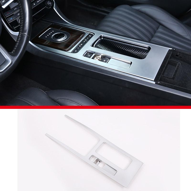 For Jaguar F-PACE XE XEL XF XFL 2016-2020 ABS Carbon Fiber Car Central Gear Shift Water Cup Holder Panel Cover Trim Sticker
