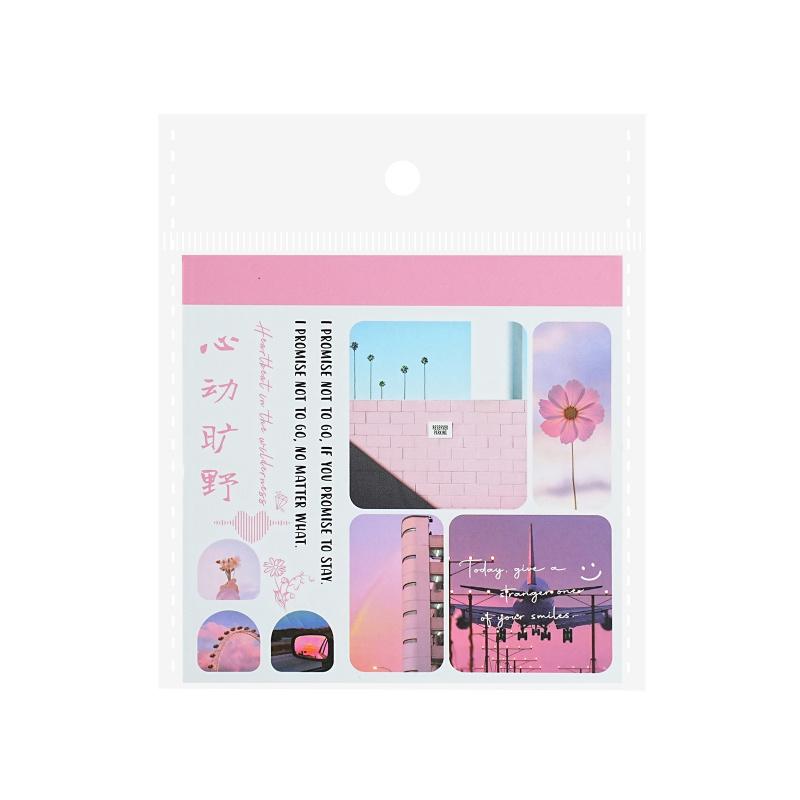 Libro di Adesivi a Tema Paesaggi Estetici da 40 Pezzi Stile Acquerello Sognante Forniture per Decorazioni Journal DIY