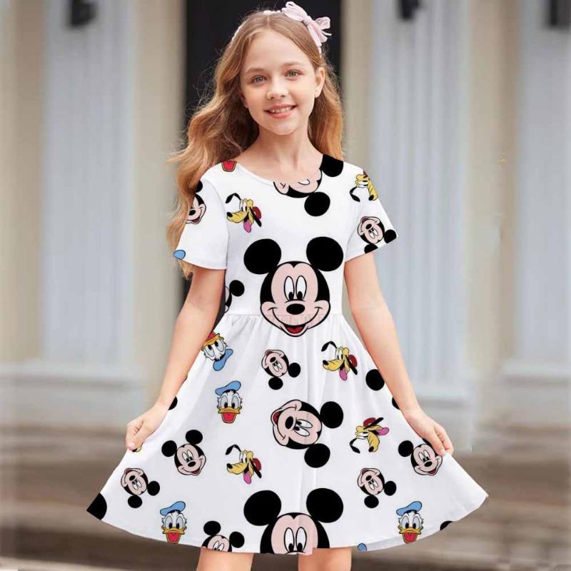 Miceky Mouse Women's Short Sleeved Dress Cosplay Dress Costume 3D Printing Casual Street