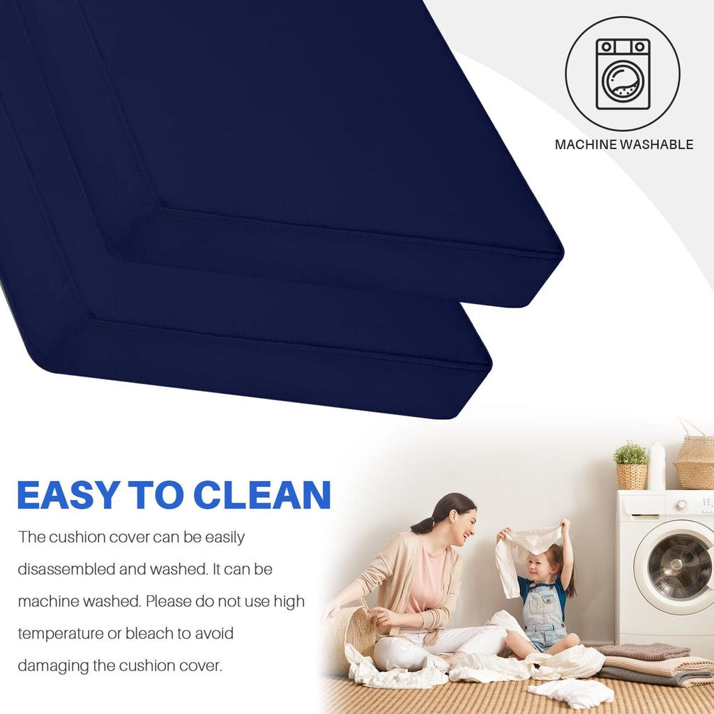 Waterproof Outdoor Seat Cushions Set of 2, Thick Patio Furniture Cushions with Ties, Non Slip Chair Pads for Garden, Porch