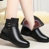 Herbst Winter Mama Warme Baumwolle Weiche Schuhe Damen Fleece Seitenreißverschluss Dicke Sohle Kurze Stiefel Freizeit Runde Spitze Ballerinas Stiefel