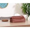Fuji Boeki Tissue Case, Width 26.5 x Depth 12.5 x Height 12.5 cm, Brown Leather-Look, 37809