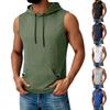 Men's Hooded Pocket Top  Men's Casual Sports Quick Drying Sleeveless Top