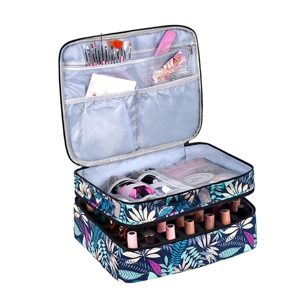 Holds 42 Bottles Nail Polish Storage Bag Removable Nail Kit Storage Carrying Case  Travel