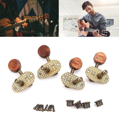 Classical Guitar Tuning Pegs Bronze Plated Machine Heads Tuning Keys Tuners Single Hole for Classical Guitar 2L and 2R