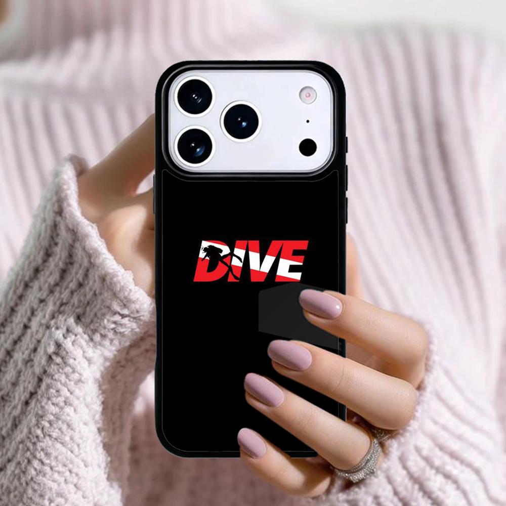 Dive Scuba Diver Shark Diving Flag Soft Phone Case For Apple iPhone 17 Air 16E 15 14 Plus 13 12 11 Pro Max Mini Funda Cover