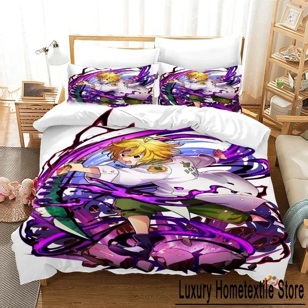 3D-Druck Anime The Seven Deadly Sins Bettwäsche-Set Einzelbett Twin Full Queen King Size Bettset Aldult Kinderzimmer Bettbezug-Sets