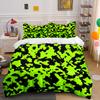 Set Camouflage Verde Vivace - Arredamento per camera da letto per bambini e adulti per esterni, Squisito set letto tre pezzi regalo