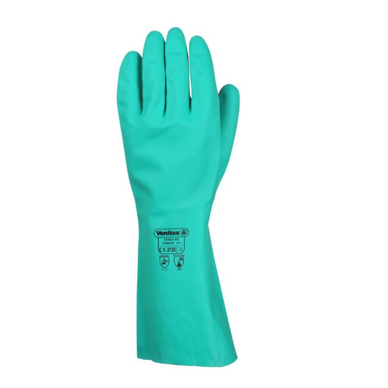 Delta 201801 Nitrile Rubber Gloves - Acid & Alkali Resistant, Wear-Resistant, Food-Grade Protection for Work & Housework