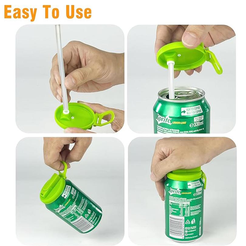 Cestovní víčko na sodu Víčko na sodu se slámkou Opakovaně použitelné silikonové víčko na standardní nápojové plechovky na piknik Přenosné šťáva pivo víčko se slámkou