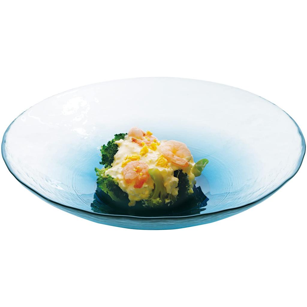 Toyo Sasaki Glass FUTAE Double Coupe Ball Made In Large Round Glass 46167WSHB 245, Japan, Platter, Plate, Dish, Tableware,