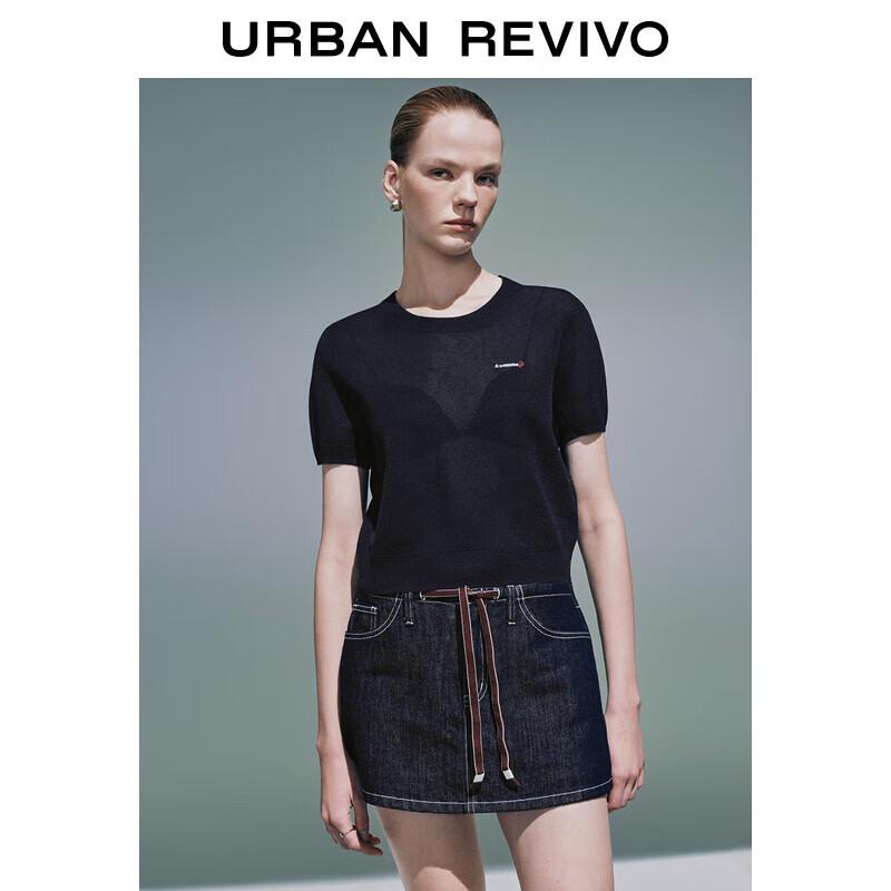 

Женский трикотажный топ с коротким рукавом и вышивкой в стиле колор-блок от UR XS