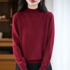 A New Style of Women's Autumn and Winter Hollowed-out Knitted Sweater Paired with A Base Layer A Pullover Long-sleeved and Semi-high-neck Sweater