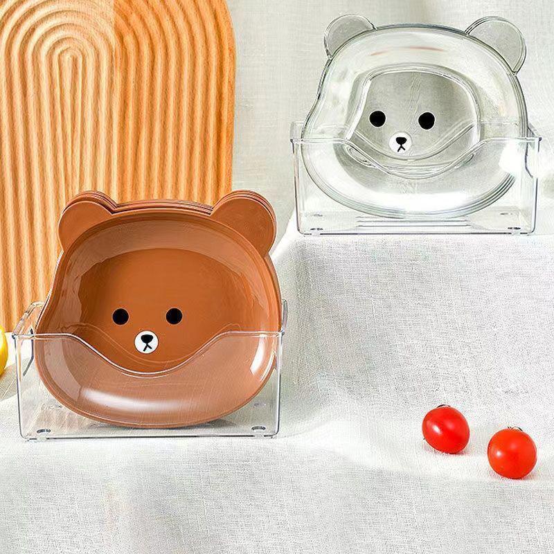 Little Bear Dinner Plate Cartoon Shape Bear Spit Bone Dish Desktop Trash Tray Snack Food Residue Fruit Plate Kitchen Tableware