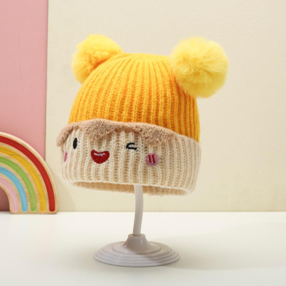 Fashion Cute Beanie Cap Knitted Thicken Pullover Hat Autumn Winter Toddler Knitted Hat
