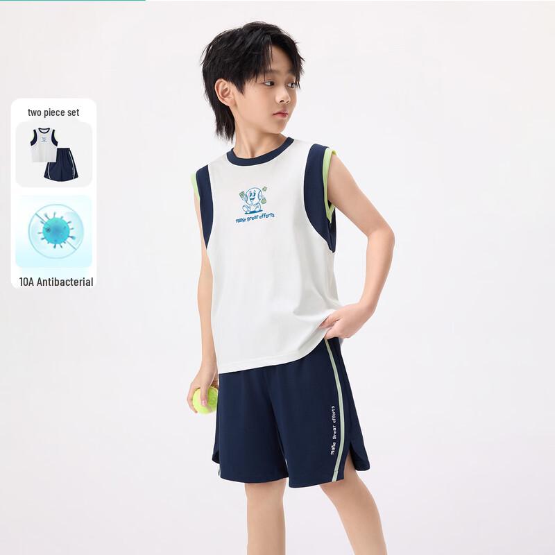 Boys  Cartoon Print Casual Sleeveless Set 140