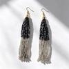 Colorful Tassel Rice Bead Earrings with Long Hooks: Enhance Your Facial Lines