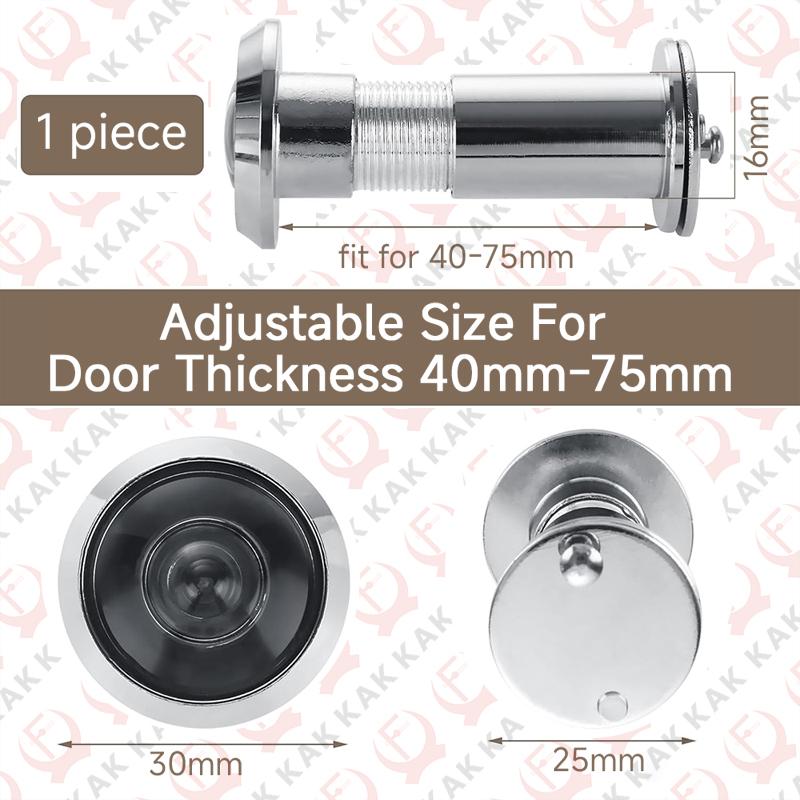 KAK HD Glass Lens 220 Degree Door Viewer Peephole with Heavy Duty Privacy Cover for Front Door 40-75mm Door Eye for Hotel Room