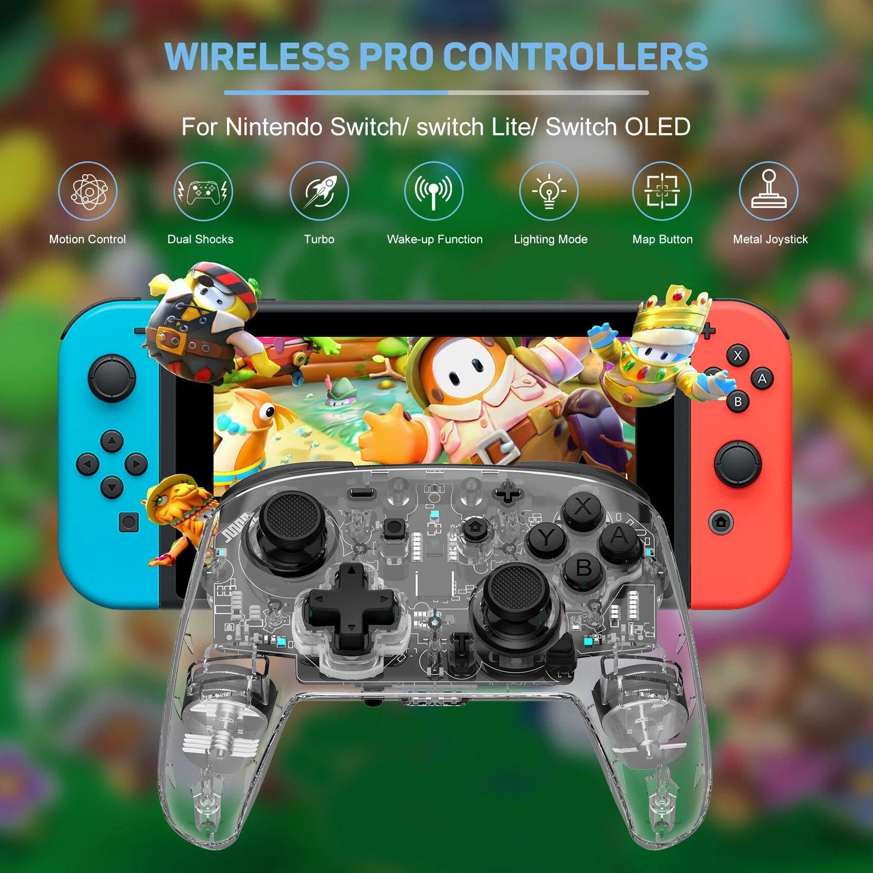 

KS10 Switch Gamepad Беспроводной игровой контроллер Прозрачный игровой джойстик Джойстик для пробуждения для Nintendo Switch/Oled/Lite