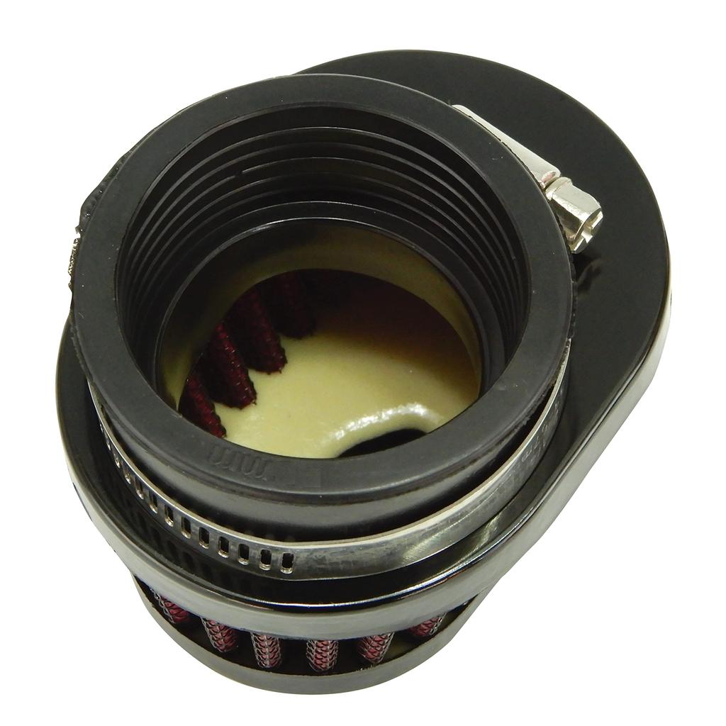 Ager Oval Power Filter Short Black x Red 50mm 4pcs