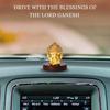 Kalpavrikshya Tree Ganesh Idol Ganpati Murti for Car Dashboard, Office Desk, Hindu God Gift & Home Decor - Resin (Yellow)