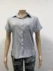2025 Summer European & American Women's Solid Color Linen Short Sleeve Casual Loose Blouse