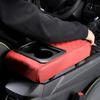 Universal Auto Center Console Armrest Cushion with 2 Cup Holder Armrest Pad Portable Car Armrest Pillow Cover Height Pad