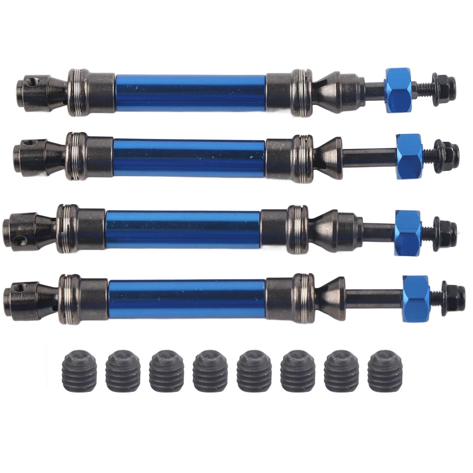 

4Pcs CVD Front Rear Drive Shaft Metal Transmission Axle for Traxxas Slash 4X4 1/10 RC Car синій
