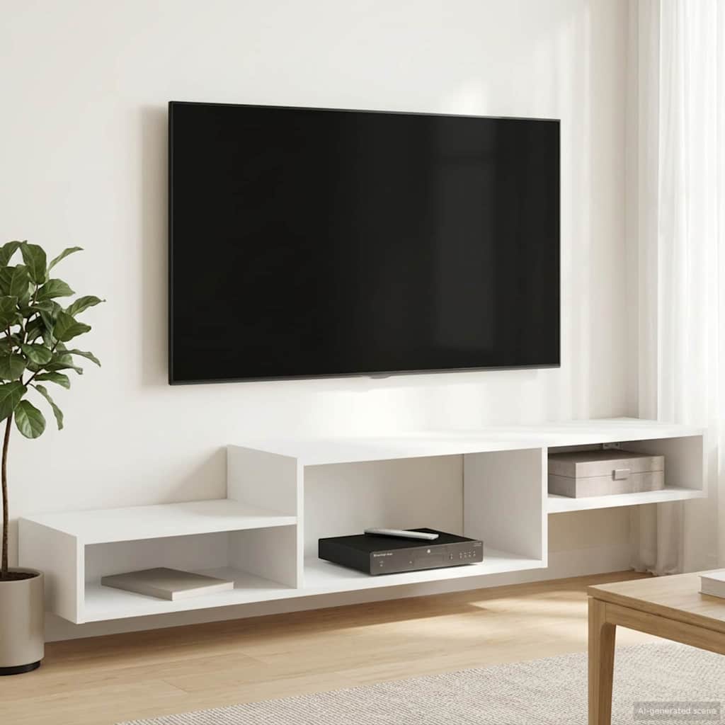 Wall Mounted TV Cabinet Wall Mount White 150 x 28 x 26 cm