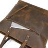 Vintage Unisex Crazy Horse Leather Tote Bag: Large Capacity, Fashionable Single Shoulder Cowhide Handbag