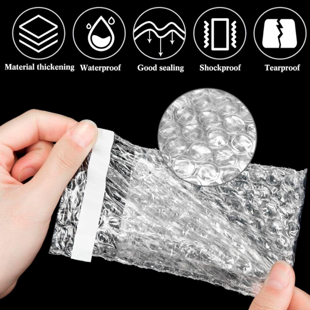 10-50pcs PE Clear Cushioning Covers Envelope Shockproof Package White Bubble Bag Protective Wrap Foam Packing Bags Can Be Sealed