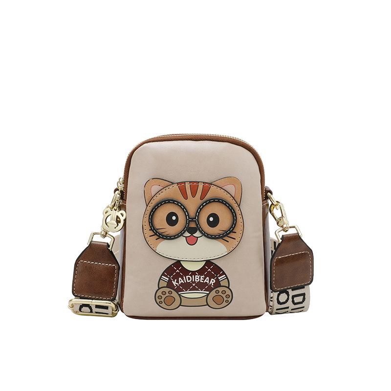 2025 Hello Kitty Women's Cute Cartoon Bear Multi-Layer Crossbody Phone Bag