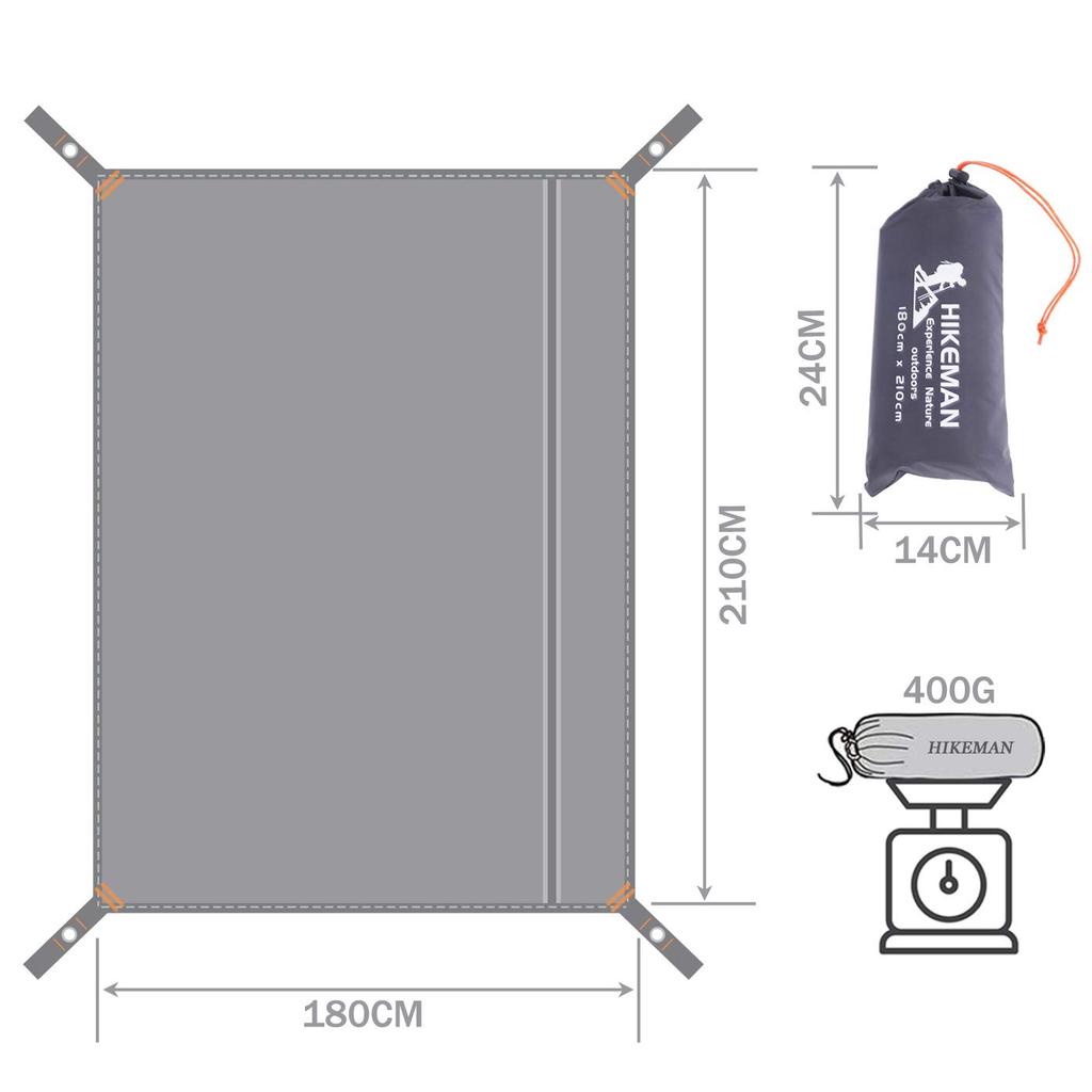 Tent Sheet, Waterproof Leisure Sheet, Ground Sheet, Double-sided Waterproof, Sunshade Treatment, UV Protection, Lightweight, Storage Bag Included,
